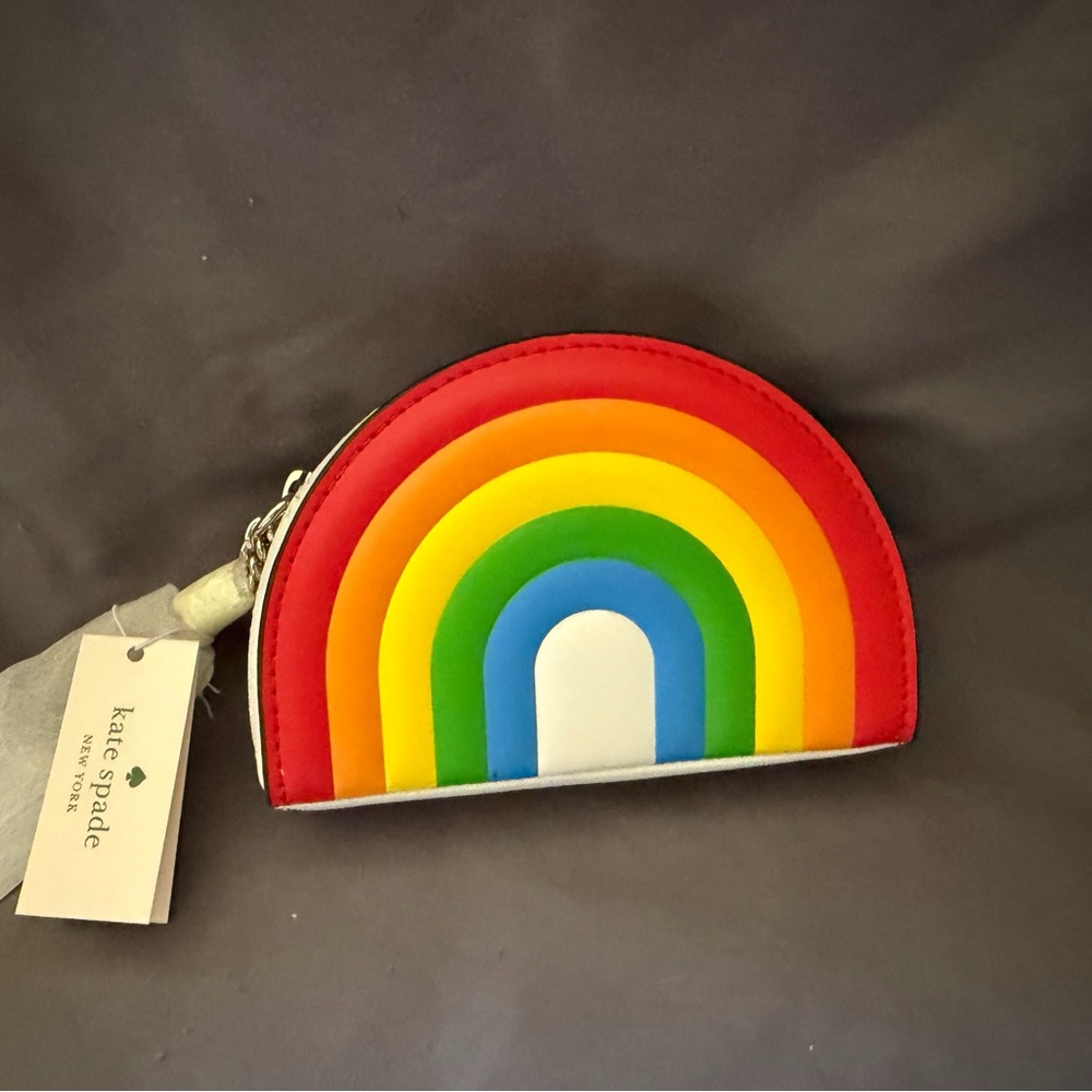 kate spade Rainbow Arch Coin Purse - Red, Orange, Yellow, Green, Blue, White